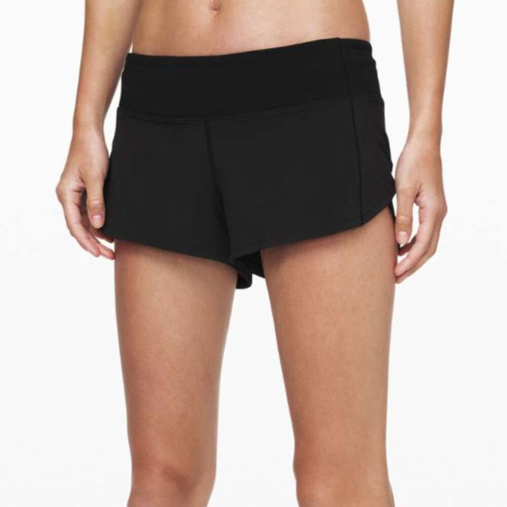 Women Lululemon Speed Up Short *2.5" Low Rise Black Size 10 Running Activewear